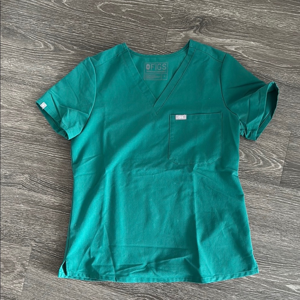Figs Hunter Green Scrub Top